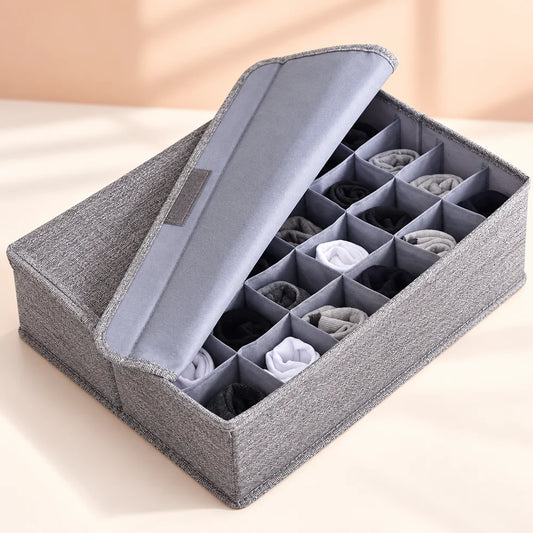 Sock & Underwear Organizer with Lid — 24 Cells — product view