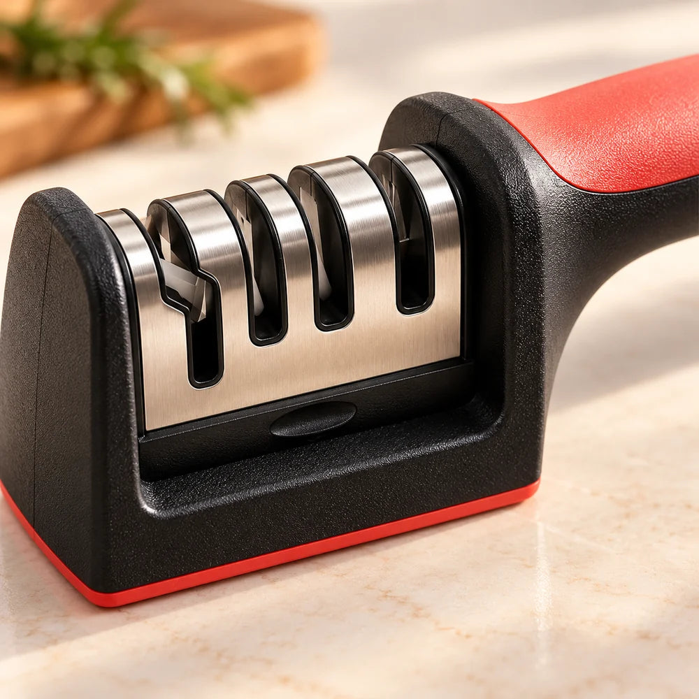 3-Stage Manual Kitchen Knife Sharpener — material and construction detail