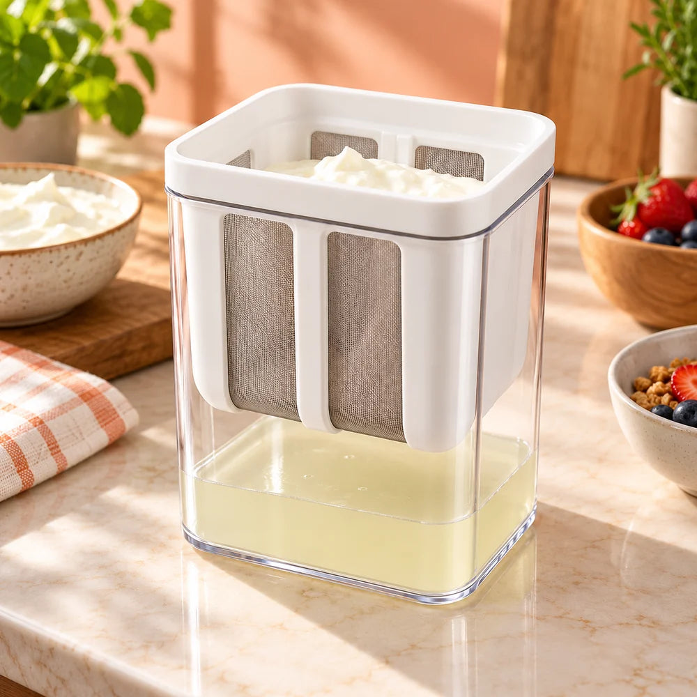 Fine-Mesh Yogurt Strainer Container — everyday home use