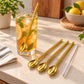 Gold-Tone Straw Spoons — Set of 4 — everyday home use