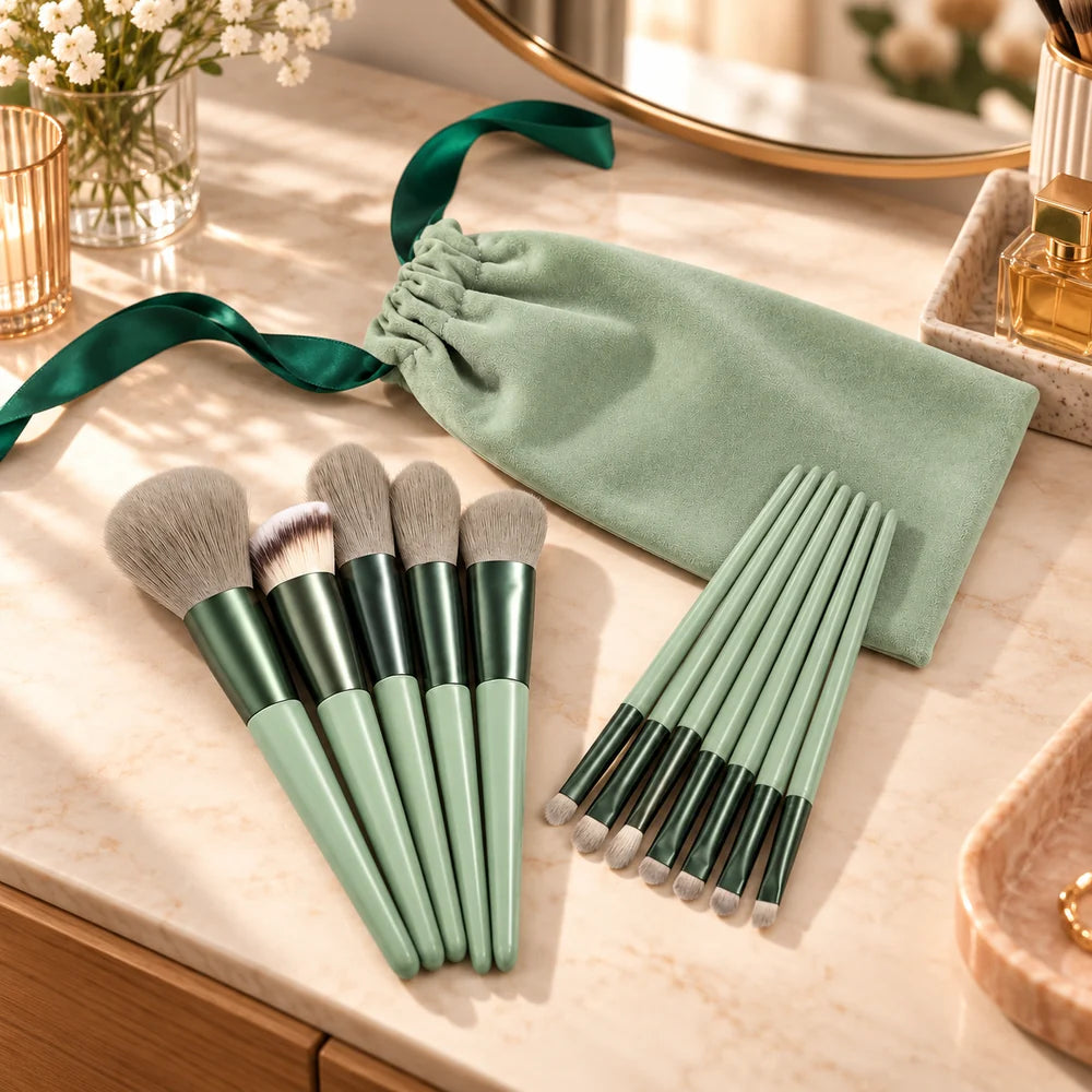Makeup Brush Set with Pouch — 13 Pieces — everyday home use