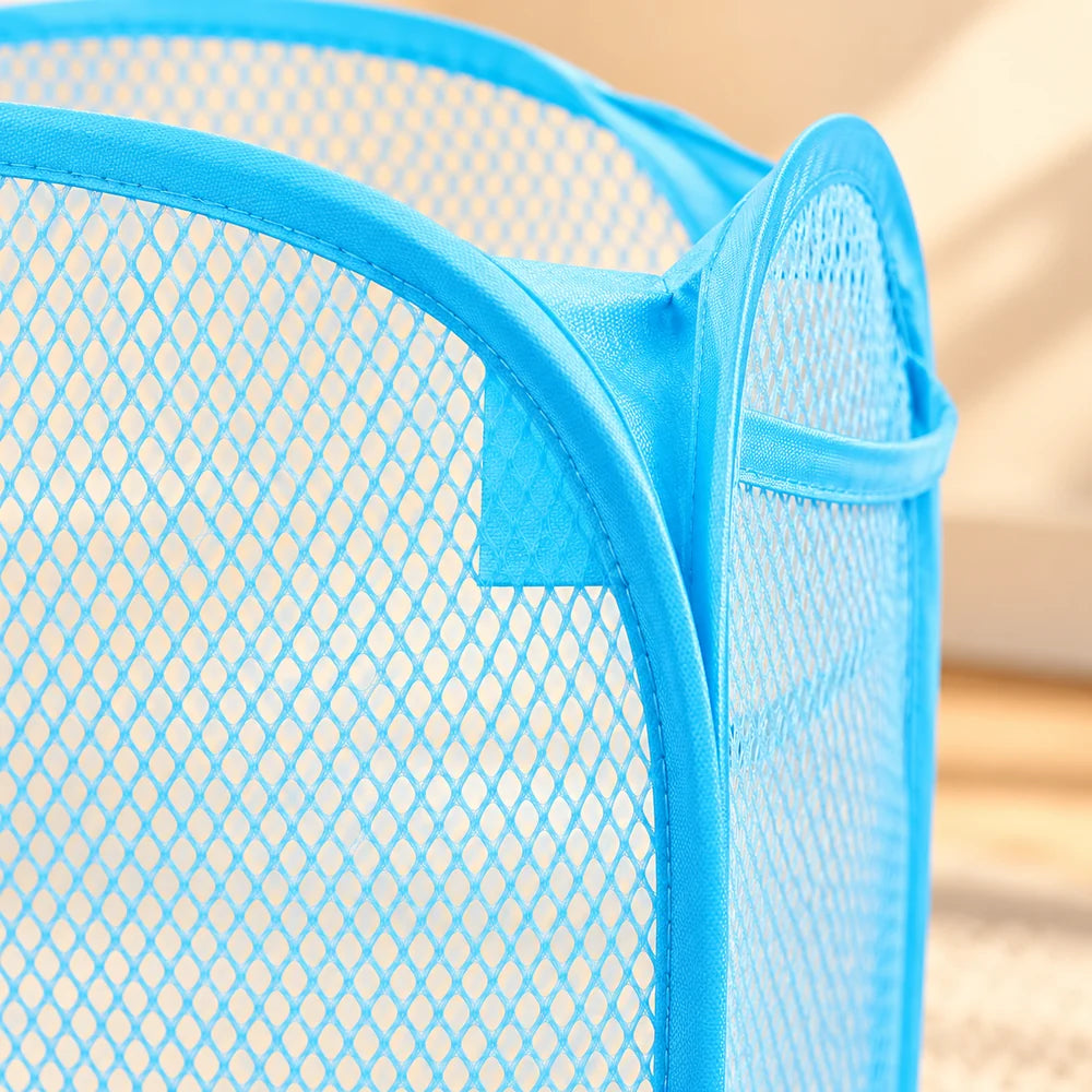 Pop-Up Mesh Laundry Basket — material and construction detail