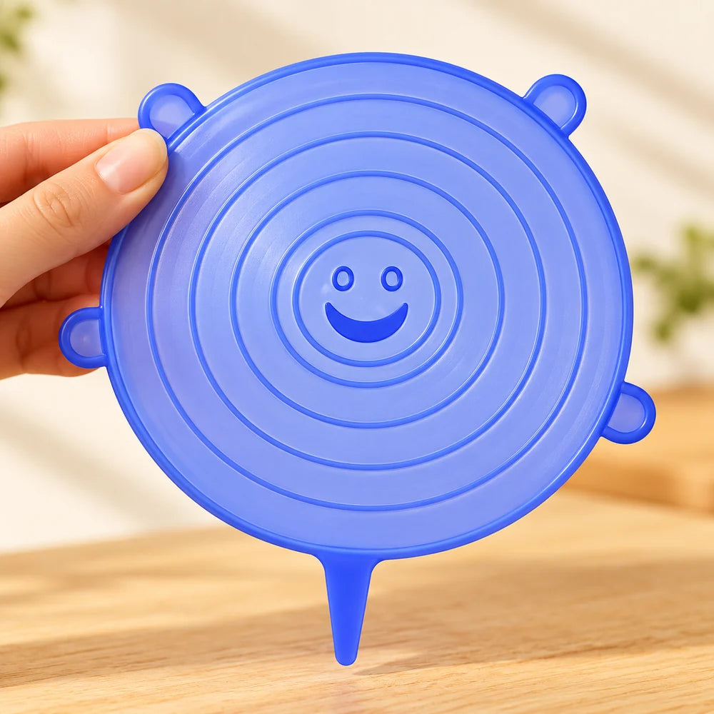 Reusable Silicone Stretch Lids — Pack of 6 — material and construction detail