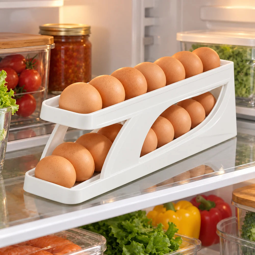Rolling Egg Storage Rack — 15-Egg Design — everyday home use
