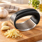 Stainless Steel Garlic Rocker Press — everyday home use