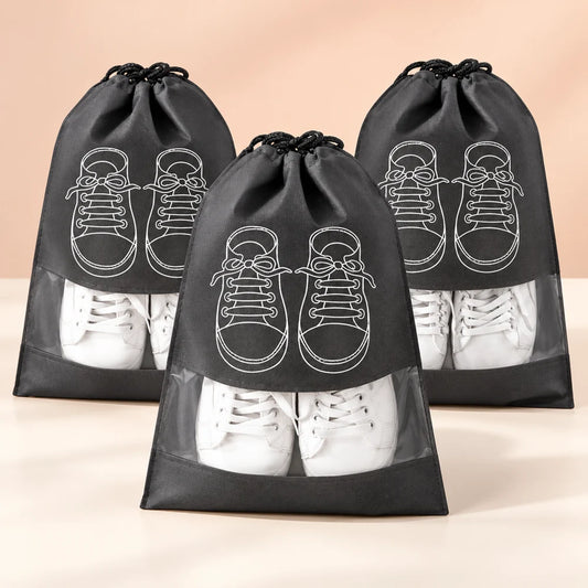 Travel Shoe Bags with Clear Window — Pack of 3 — product view