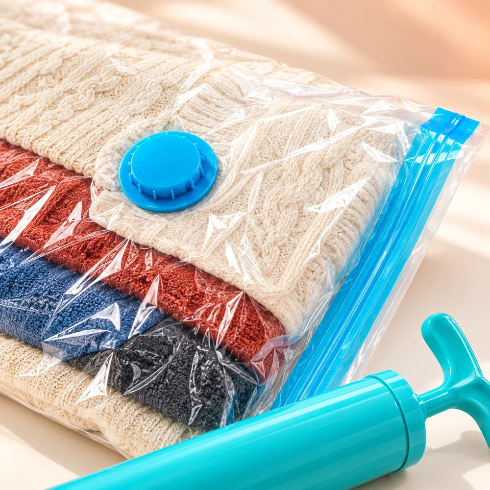 Vacuum Storage Bags with Hand Pump — Set of 5 — material and construction detail