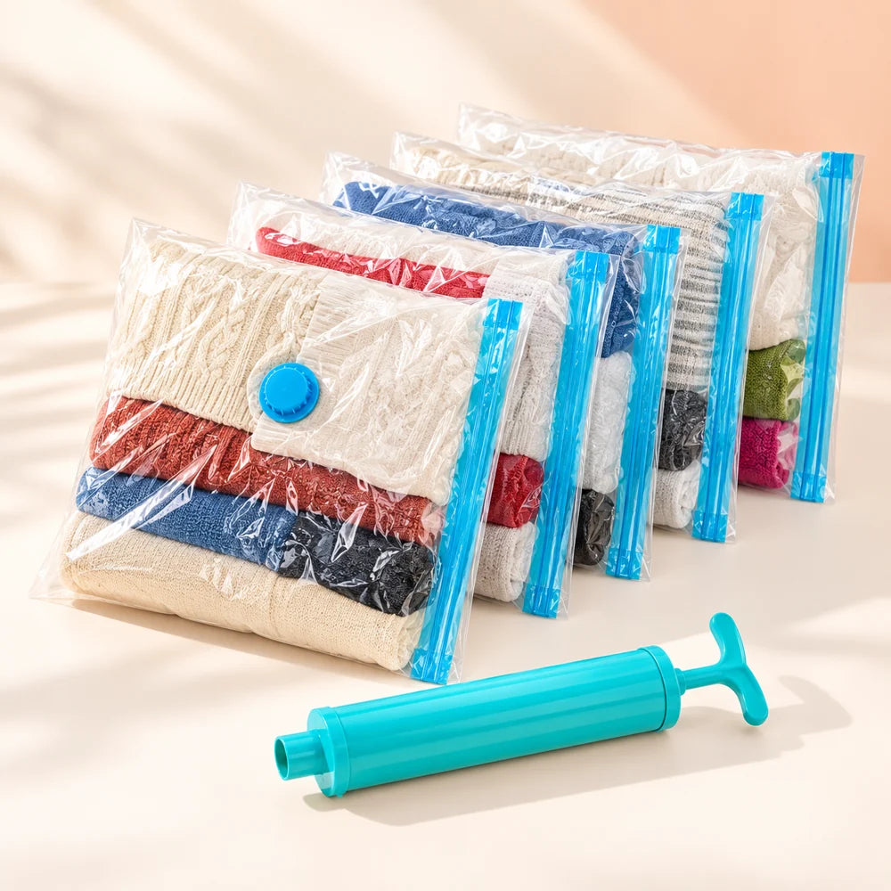 Vacuum Storage Bags with Hand Pump — Set of 5 — product view